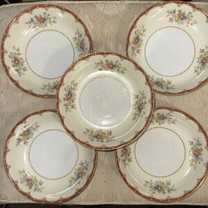 Vintage Porcelain China Soups Bowls Reading Made in Japan Lot of 5